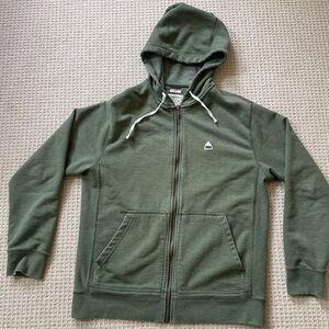 Burton Hoodie Mens M Green Dryride Full Zip Sweatshirt